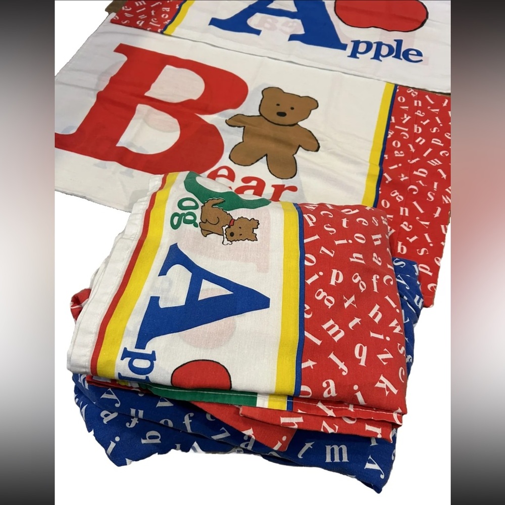 Vintage Cannon Alphabet B Is For Bear Sheet Set & Pillow Cases‎